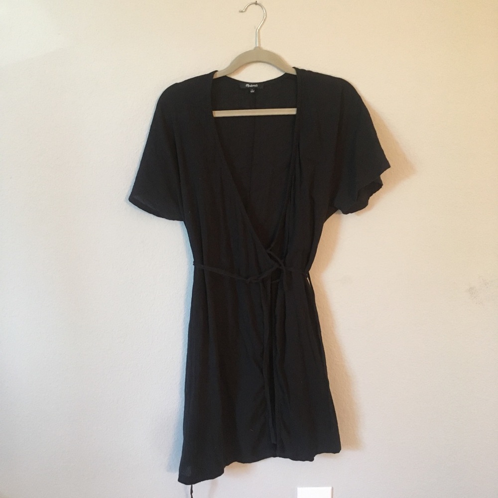 Madewell black wrap dress size small